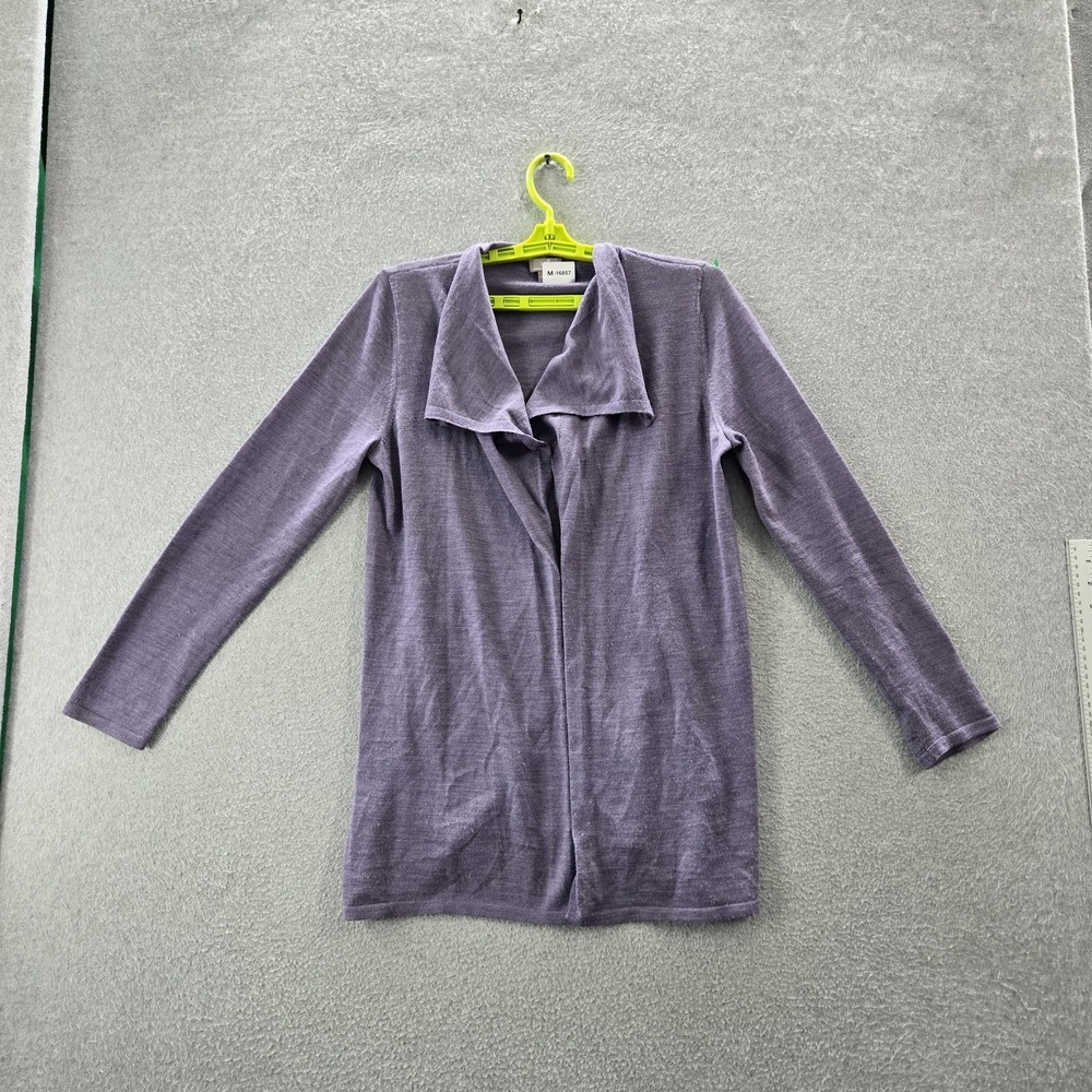 J. Jill Women Sweater S Purple Italian Merino Wool Collared